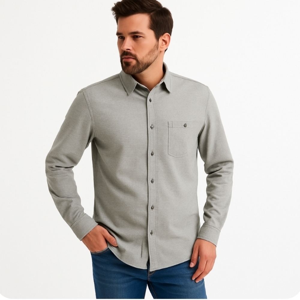 Even Tide Cashmere Blend Button Down Men's Shirt Size XL Tall, Regular Fit